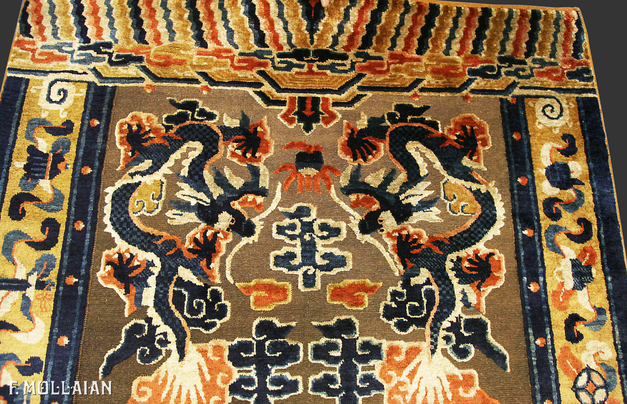 Tapis Chinois Antique Ningxia Métal-Thread Souf n°:95912367